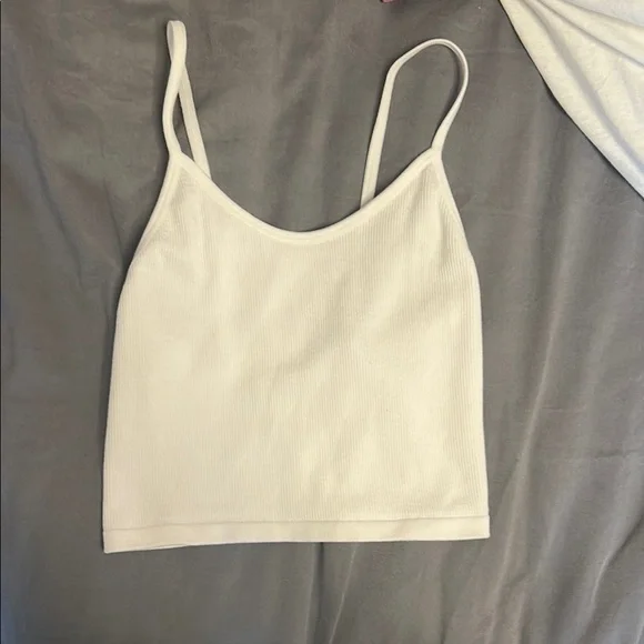 White Ribbed Women's Top - Picture 1 of 4